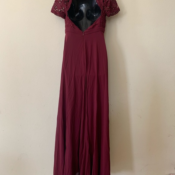 Pinkblush Maroon Crochet Open Back Maternity Dress - Picture 8 of 12